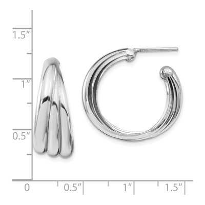 Sterling Silver 24mm Hoop Earrings – view 5