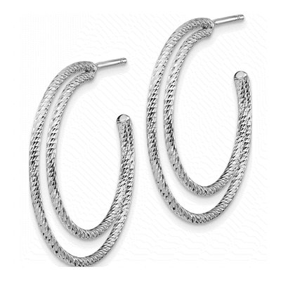 Sterling Silver 31mm Hoop Earrings – view 3