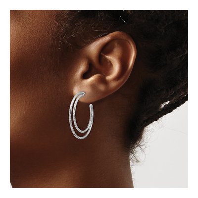 Sterling Silver 31mm Hoop Earrings – view 4