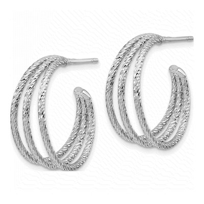 Sterling Silver 23mm J- Hoop Earrings – view 3