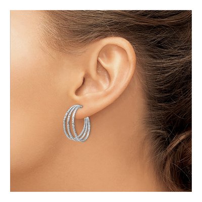 Sterling Silver 23mm J- Hoop Earrings – view 4