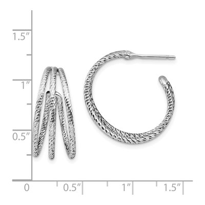 Sterling Silver 23mm J- Hoop Earrings – view 5