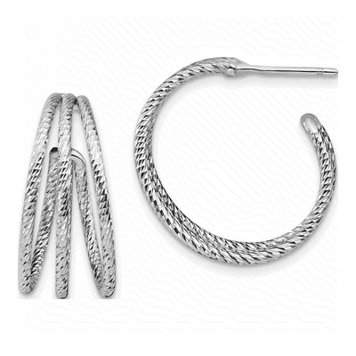 Sterling Silver 23mm J- Hoop Earrings