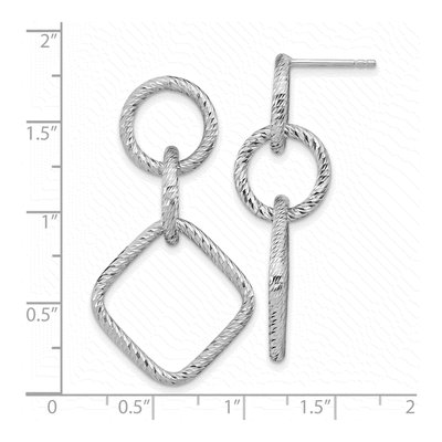 Sterling Silver Diamond-Cut Dangle Earrings – view 5