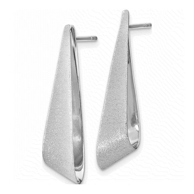 Sterling Silver Sand-Finish Dangle Earrings – view 3