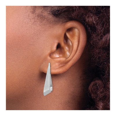 Sterling Silver Sand-Finish Dangle Earrings – view 4