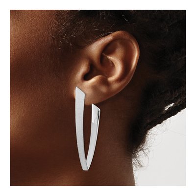 Sterling Silver Sand-Finish Dangle Earrings – view 4
