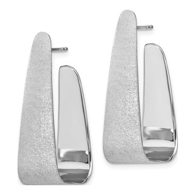 Sterling Silver Sand-Finish Dangle Earrings – view 3