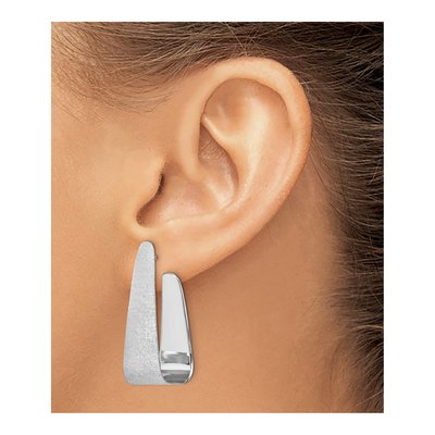 Sterling Silver Sand-Finish Dangle Earrings – view 4