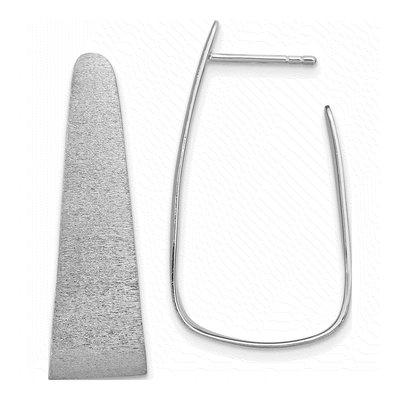 Sterling Silver Sand-Finish Dangle Earrings