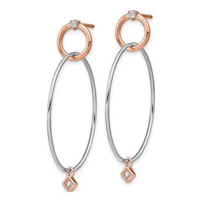 Sterling Silver CZ Dangle Earrings – view 3