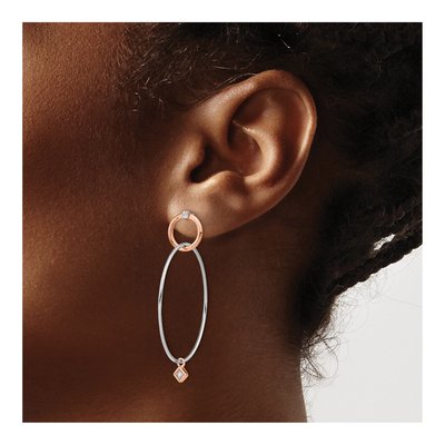 Sterling Silver CZ Dangle Earrings – view 4