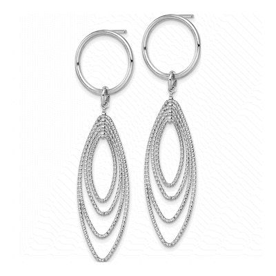 Sterling Silver Diamond-Cut Dangle Earrings – view 3