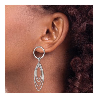 Sterling Silver Diamond-Cut Dangle Earrings – view 4