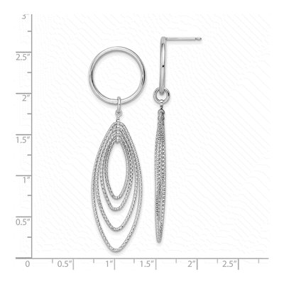 Sterling Silver Diamond-Cut Dangle Earrings – view 5