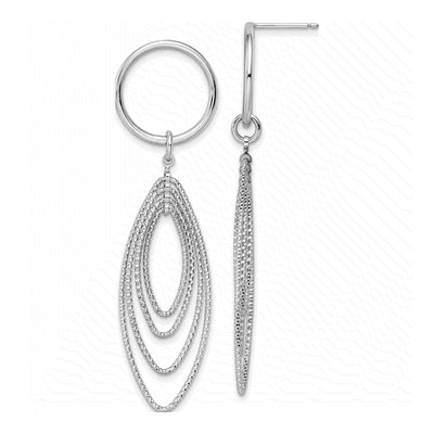 Sterling Silver Diamond-Cut Dangle Earrings