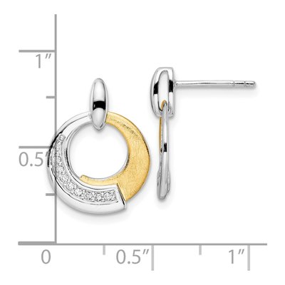 Gold-Plated Sterling Silver CZ Dangle Earrings – view 5