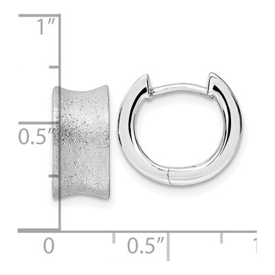 Sterling Silver 13mm Diamond-Cut Huggie Hoop Earrings – view 5