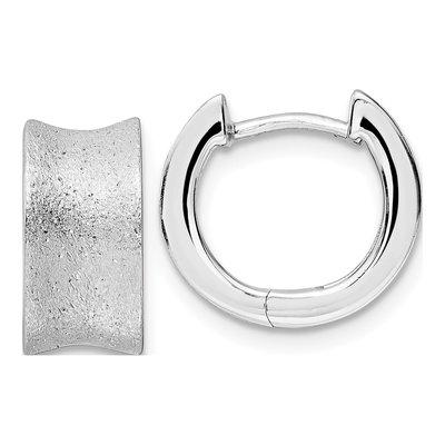 Sterling Silver 13mm Diamond-Cut Huggie Hoop Earrings