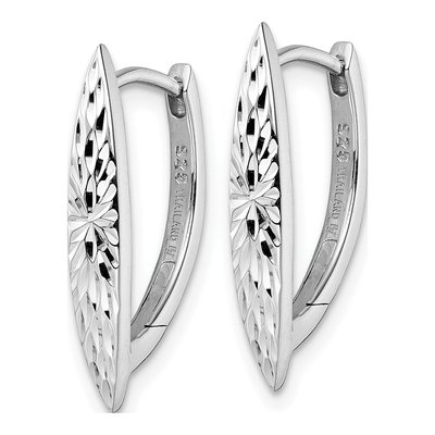 Sterling Silver 22mm Diamond-Cut Hoop Earrings – view 3