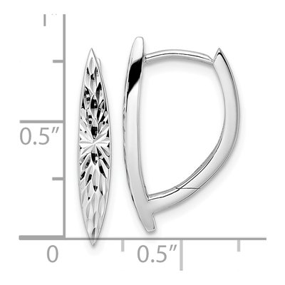Sterling Silver 22mm Diamond-Cut Hoop Earrings – view 5
