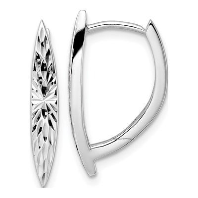 Sterling Silver 22mm Diamond-Cut Hoop Earrings
