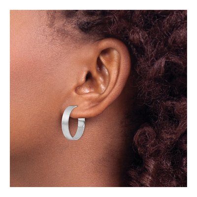 Sterling Silver 22mm C- Hoop Earrings – view 4
