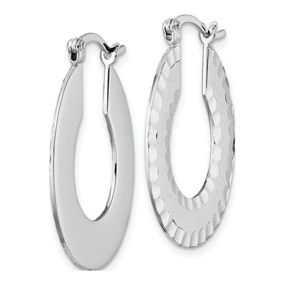 Sterling Silver 31mm Hoop Earrings – view 3