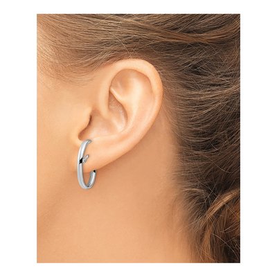 Sterling Silver 24mm J- Hoop Earrings – view 4