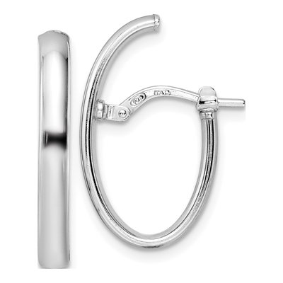 Sterling Silver 24mm J- Hoop Earrings