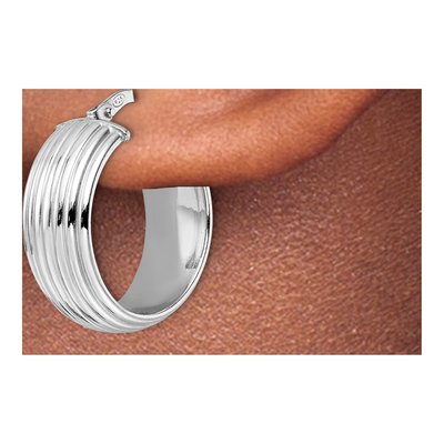 Sterling Silver 20mm Hoop Earrings – view 4