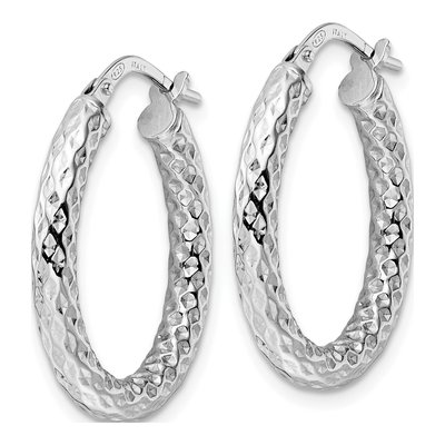 Sterling Silver Diamond-Cut Hoop Earrings – view 3