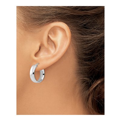 Sterling Silver 21mm Hoop Earrings – view 4