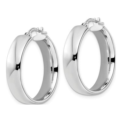 Sterling Silver 26mm Hoop Earrings – view 3