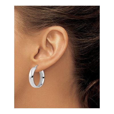 Sterling Silver 26mm Hoop Earrings – view 4