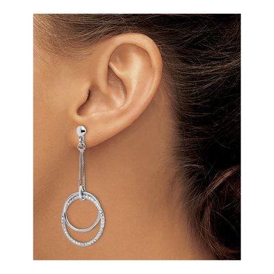 Sterling Silver Diamond-Cut Dangle Earrings – view 4