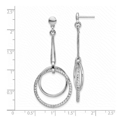 Sterling Silver Diamond-Cut Dangle Earrings – view 5