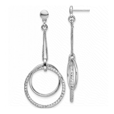 Sterling Silver Diamond-Cut Dangle Earrings