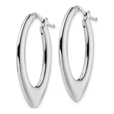 Sterling Silver Oval Hoop Earrings – view 3