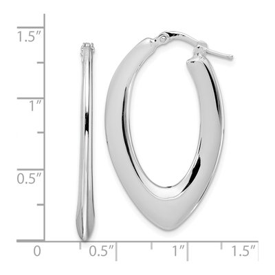 Sterling Silver Oval Hoop Earrings – view 5