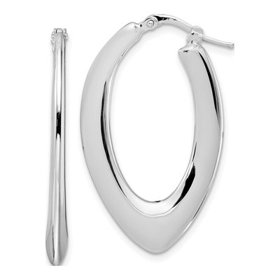 Sterling Silver Oval Hoop Earrings