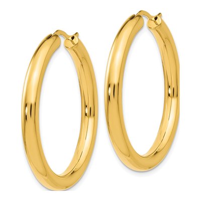 Gold-Plated Sterling Silver 32mm Tube Hoop Earrings – view 2