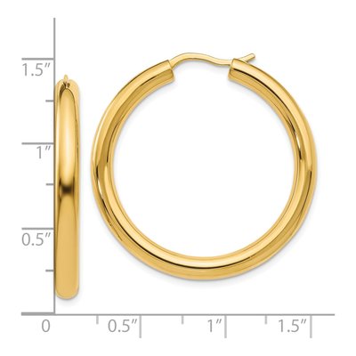 Gold-Plated Sterling Silver 32mm Tube Hoop Earrings – view 4