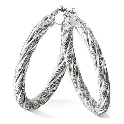 Gold-Plated Sterling Silver 32mm Tube Hoop Earrings – view 5