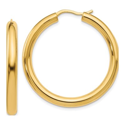 Gold-Plated Sterling Silver 32mm Tube Hoop Earrings