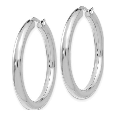 Sterling Silver 32mm Tube Hoop Earrings – view 4