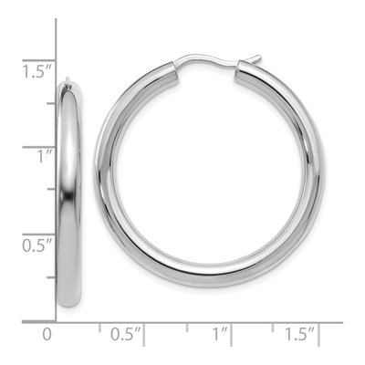 Sterling Silver 32mm Tube Hoop Earrings – view 6