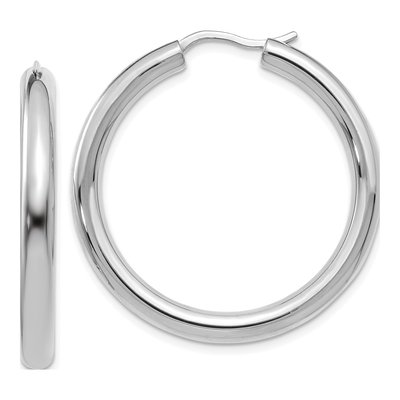 Sterling Silver 32mm Tube Hoop Earrings
