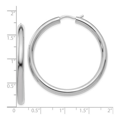 Sterling Silver 40mm Tube Hoop Earrings – view 6