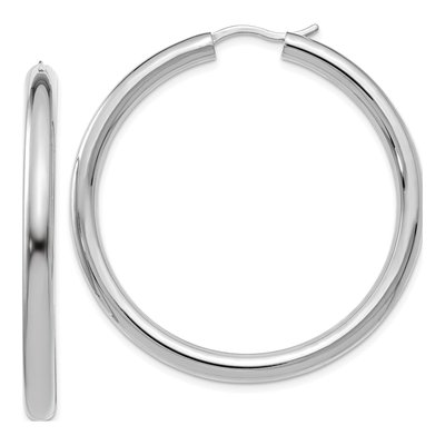 Sterling Silver 40mm Tube Hoop Earrings